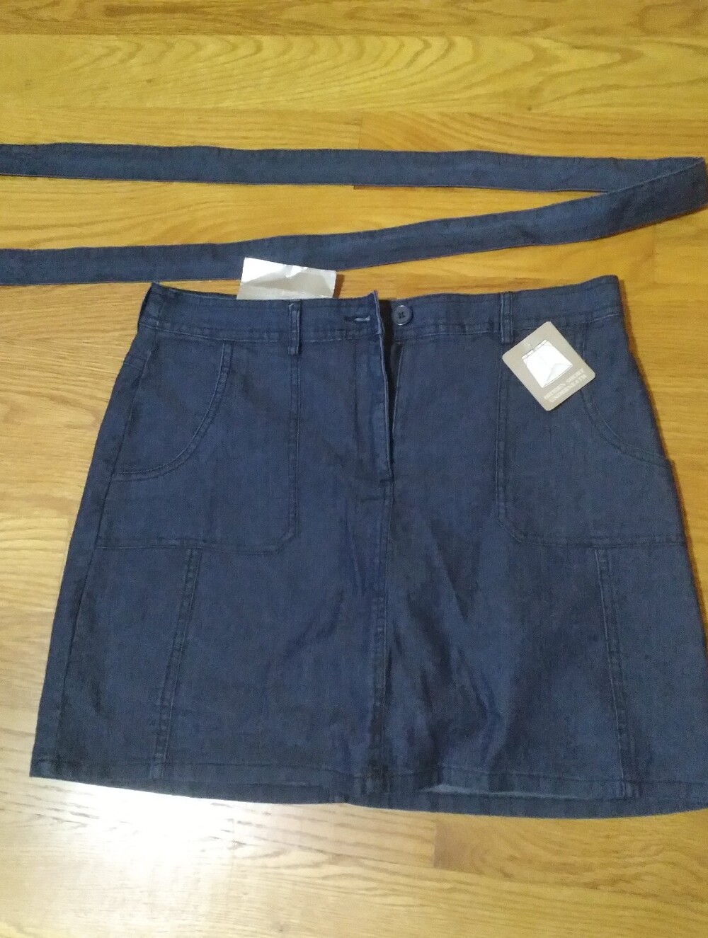 White Stag Skort Dark Blue Denim Skort with Belt